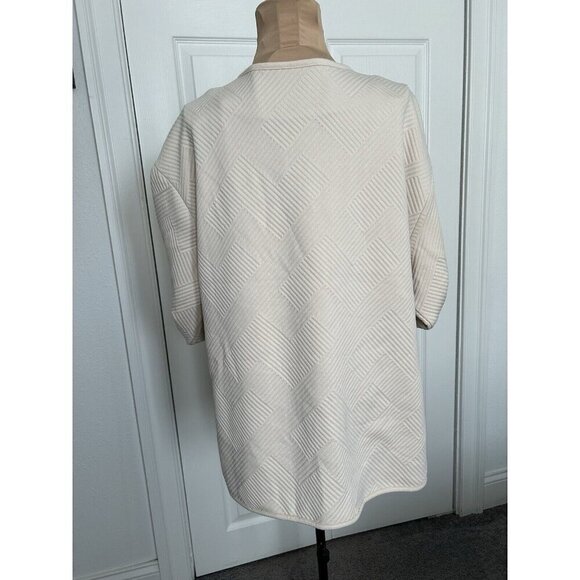 Sanctuary Anthropology Textured Knit Snap Close Shacket Jacket Cream Size S - Picture 6 of 14